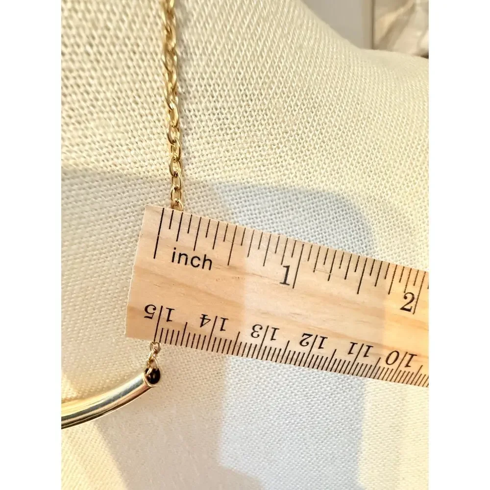 The Limited Gold Tone Knot Bar Necklace 17”+2”